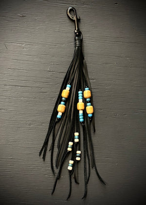 RTH OOAK BEADED HOOK TASSEL #01 - BLACK - MED LENGTH