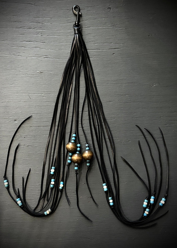 NEW RTH OOAK BEADED HOOK TASSEL #03 - BLACK - XLONG LENGTH