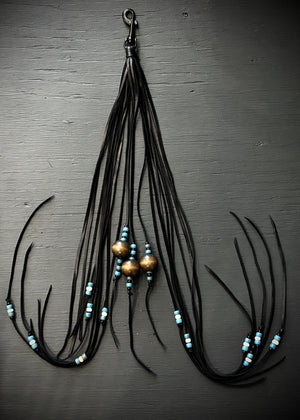 NEW RTH OOAK BEADED HOOK TASSEL #03 - BLACK - XLONG LENGTH