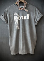 SUPER READY T-SHIRT "OUI" COWBOY - FADED BLACK