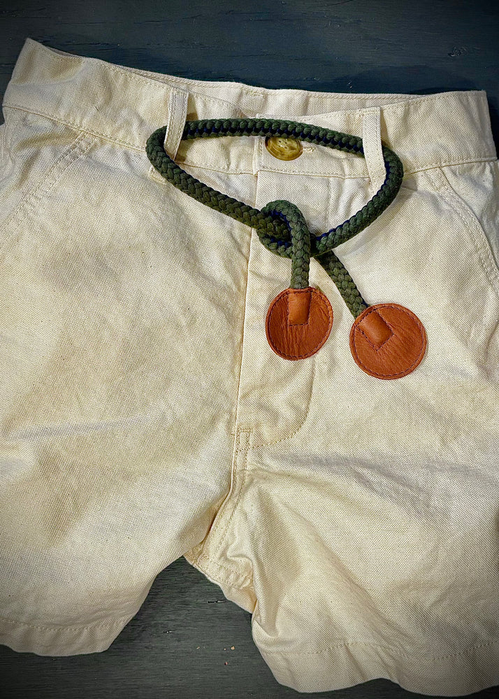 RTH ROPE RUMORS CINCHER - OLIVE & NAVY W/COGNAC