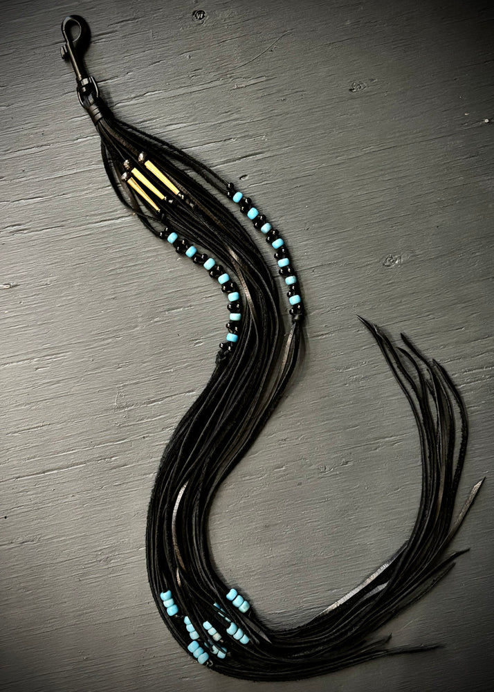 RTH OOAK BEADED HOOK TASSEL #10 - BLACK - XLONG LENGTH