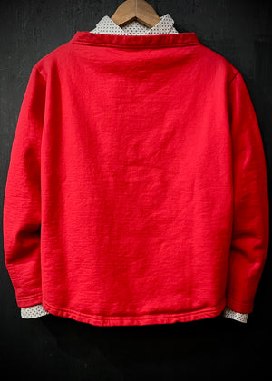 RTH BOATNECK  - WASHED FLEECE - COTTON - CHERRY