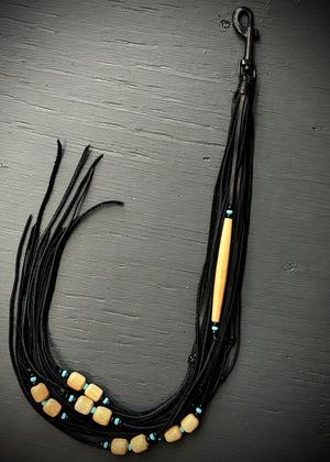 RTH OOAK BEADED HOOK TASSEL #08 - BLACK - XLONG LENGTH