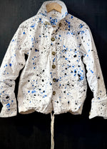 RTH COACH JACKET - COTTON TWILL - WHITE W/ SPLATTER