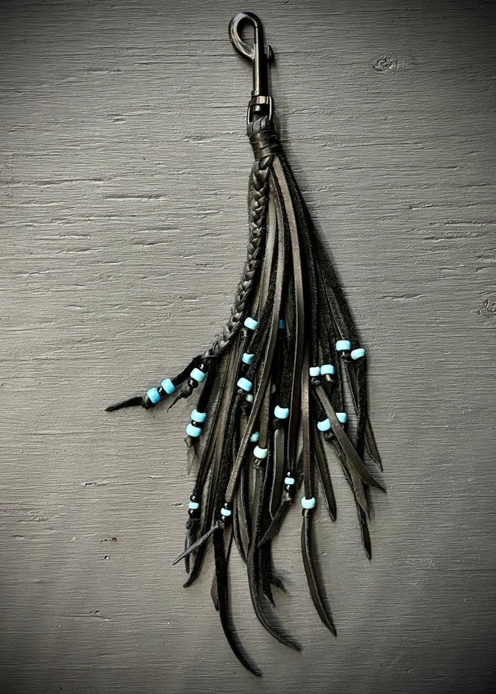 RTH OOAK BEADED HOOK TASSEL #09 - BLACK - MED LENGTH