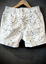 RTH CLASSIC CHINO SHORT - COTTON TWILL - WHITE W/ SPLATTER