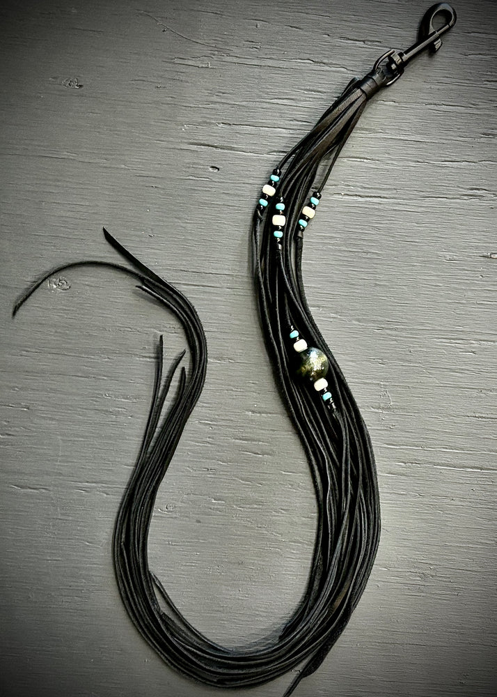 RTH OOAK BEADED HOOK TASSEL #13 - BLACK - XLONG LENGTH
