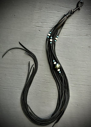 RTH OOAK BEADED HOOK TASSEL #13 - BLACK - XLONG LENGTH
