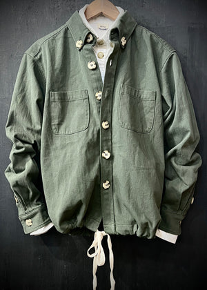 (*)B•RTH WALKING DRAWSTRING SHIRT - DEAD STOCK OLIVE