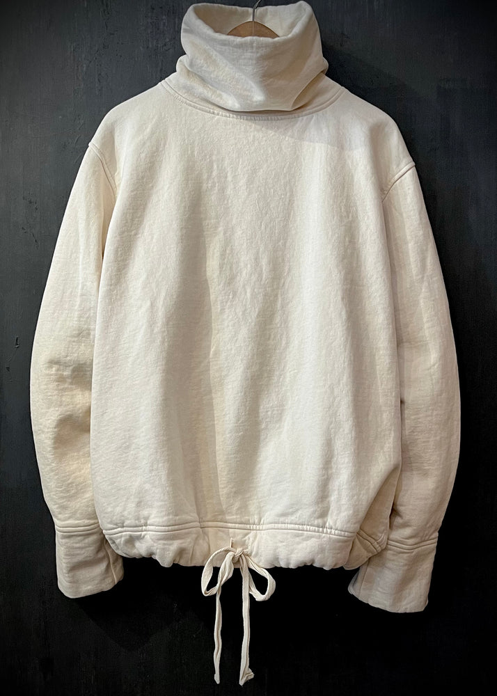 RTH DRAWSTRING RELAXED TURTLENECK - WASHED FLEECE - COTTON - NATURAL