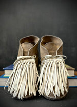 RTH (ooak) SHOE KILTIES PLAIN - CREAM LEATHER