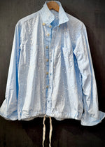RTH DRAWSTRING DOUBLE POCKET WALKING SHIRT - SCHOOL BLUE W/ SPLATTER