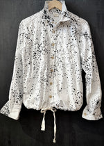 RTH DRAWSTRING DOUBLE POCKET WALKING SHIRT - WHITE W/ SPLATTER