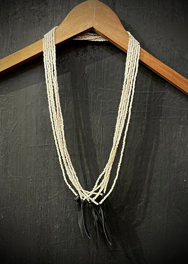 RTH LOVE KNOT NECKLACE - CLASSIC WHITE BEAD WITH BLACK KNOT