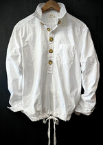 RTH DRAWSTRING RELAXED POPOVER SHIRT - SUMMER TWILL - SNOW WHITE