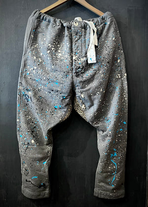 RTH DRAWSTRING PANTS - FRENCH TERRY- METAL W/ SPLATTER