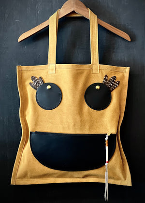 RTH SIMPLE TOTE - SMILEY / NATURAL SPLIT SUEDE